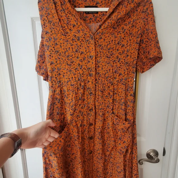Urban Outfitters Orange Floral Dress - Picture 11 of 12